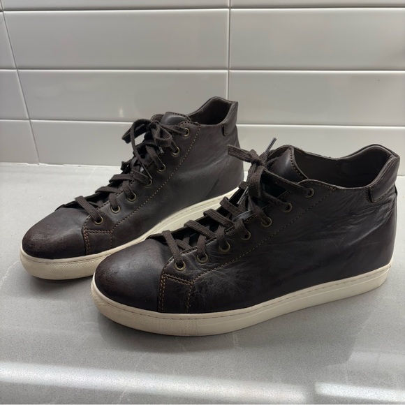 TRASK Ashland Dark Brown Leather High-Top Sneaker Men’s 10 - Picture 3 of 6